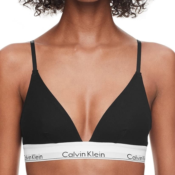 Calvin Klein Black Triangle Bralette/Bra Black,  L - Picture 1 of 2